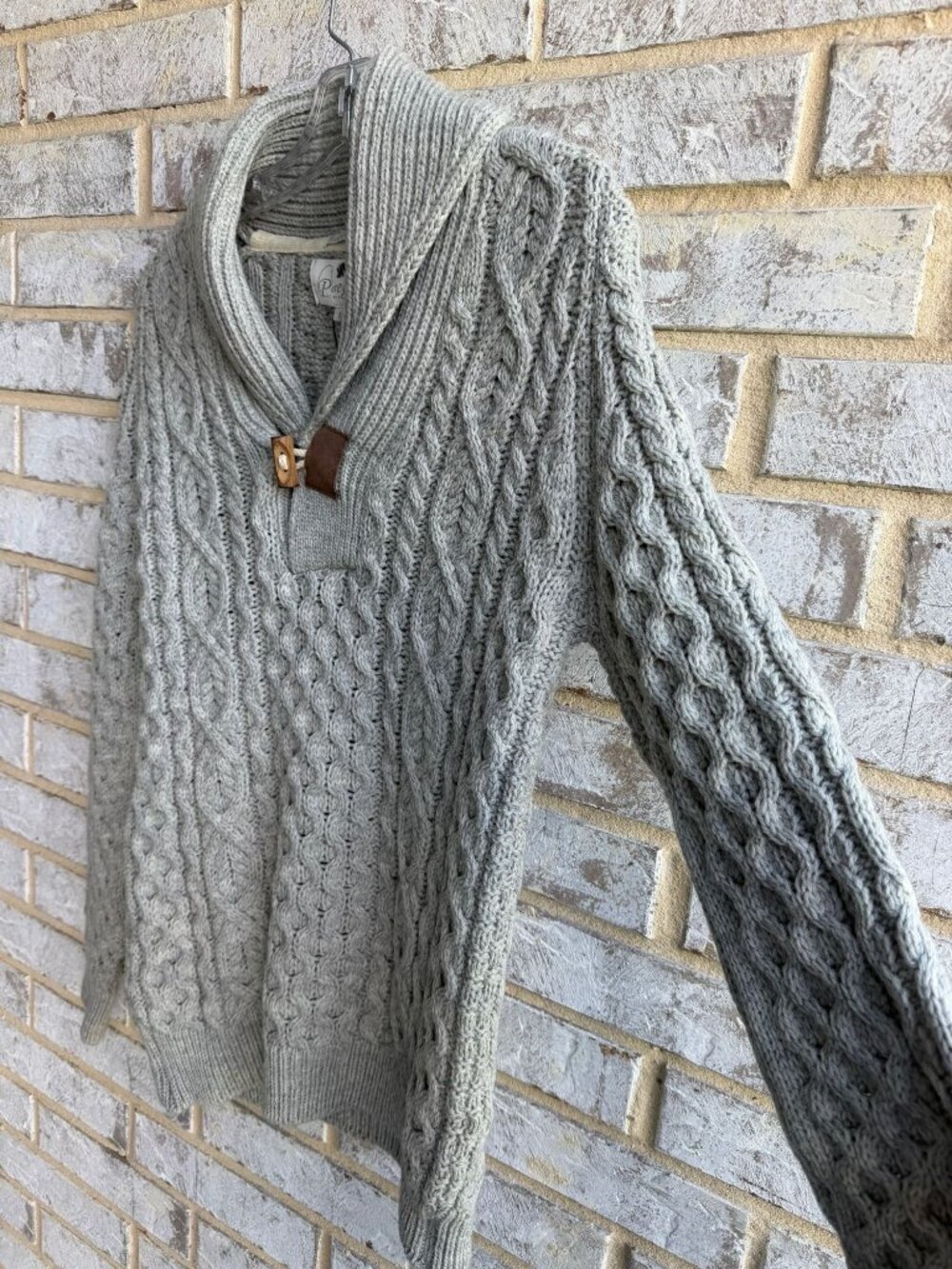 Peregrine Made in England NWT 100% Wool Long Sleeve Shawl Neck Sweater Size L - Picture 6 of 8